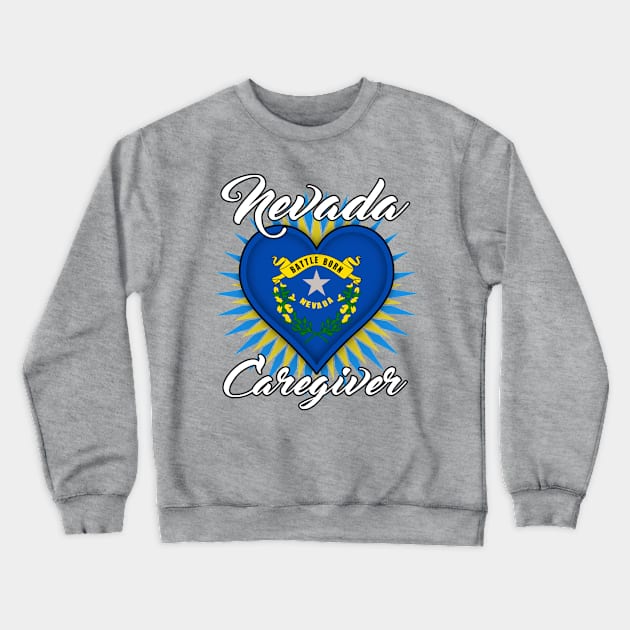 Nevada Caregiver (white font) Crewneck Sweatshirt by WCN Store